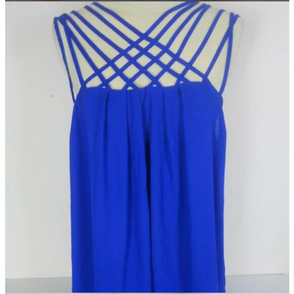 Torrid Conalt Blue Chiffon Criss Cross Shirt - Picture 2 of 2